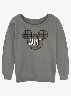 Disney Mickey Mouse Aunt Holiday Patch Ears Girls Slouchy Sweatshirt