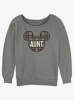 Disney Mickey Mouse Aunt Holiday Patch Ears Girls Slouchy Sweatshirt