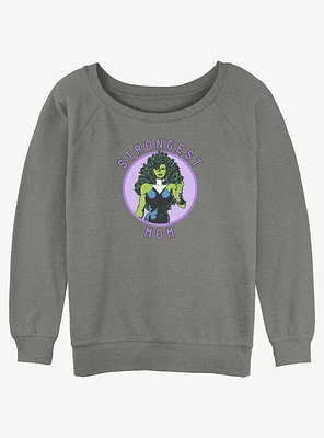 Marvel She-Hulk Strongest Mom Girls Slouchy Sweatshirt