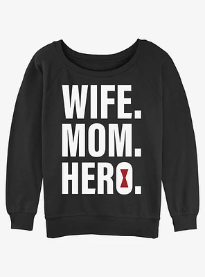 Marvel Black Widow Wife Mom Hero Girls Slouchy Sweatshirt