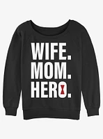 Marvel Black Widow Wife Mom Hero Girls Slouchy Sweatshirt