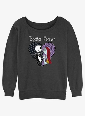 Disney The Nightmare Before Christmas Jack and Sally Together Forever Girls Slouchy Sweatshirt
