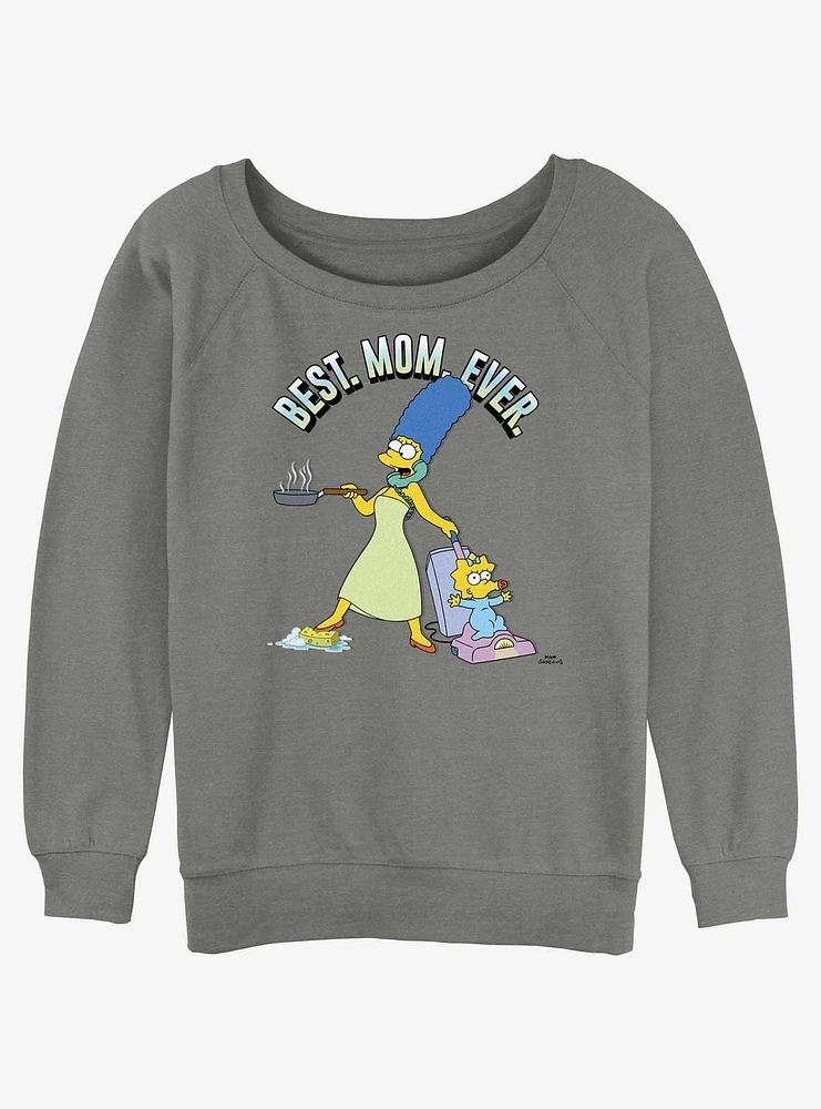The Simpsons Marge Best Mom Ever Girls Slouchy Sweatshirt