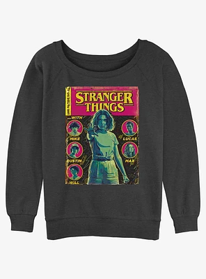 Stranger Things Comic Cover Girls Slouchy Sweatshirt
