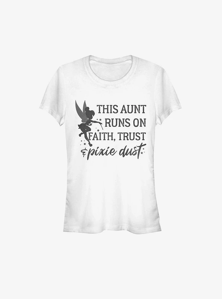 Disney Tinker Bell This Aunt Runs On Faith Trust and Pixie Dust Girls T-Shirt