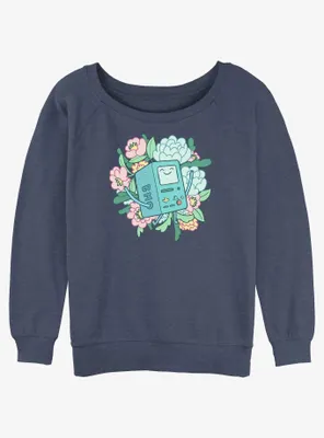 Adventure Time BMO Dancing On Flowers Womens Slouchy Sweatshirt