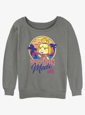Animal Crossing Isabelle Vacation Mode Womens Slouchy Sweatshirt