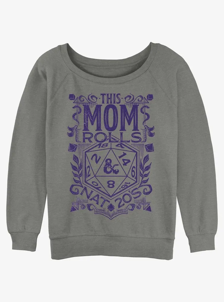 Dungeons & Dragons This Mom Rolls Nat 20's Womens Slouchy Sweatshirt