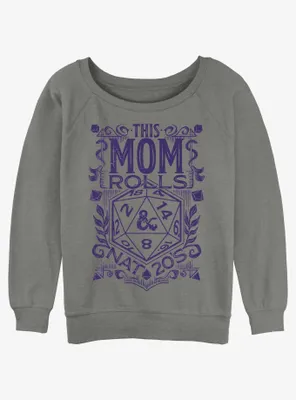 Dungeons & Dragons This Mom Rolls Nat 20's Womens Slouchy Sweatshirt