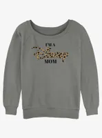 Disney Channel Leopard Print I'm A Mom Womens Slouchy Sweatshirt