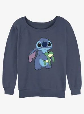 Disney Lilo & Stitch Froggie Friend Womens Slouchy Sweatshirt