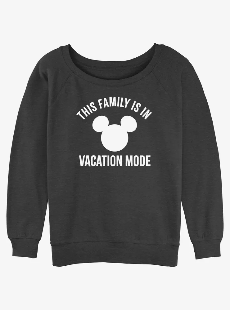 Disney Mickey Mouse Vacation Mode Womens Slouchy Sweatshirt