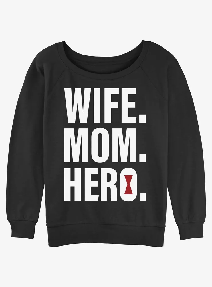 Marvel Black Widow Wife Mom Hero Womens Slouchy Sweatshirt