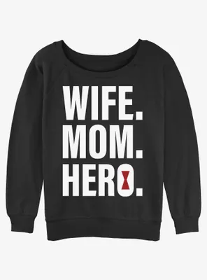 Marvel Black Widow Wife Mom Hero Womens Slouchy Sweatshirt