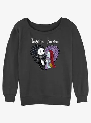 Disney The Nightmare Before Christmas Jack and Sally Together Forever Womens Slouchy Sweatshirt