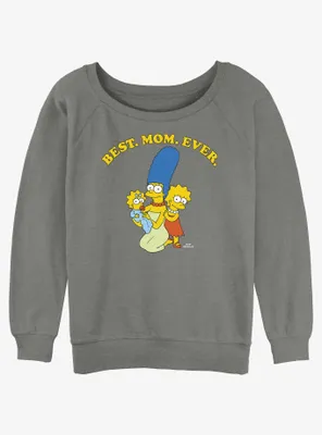 The Simpsons Marge and Kids Best Mom Ever Womens Slouchy Sweatshirt