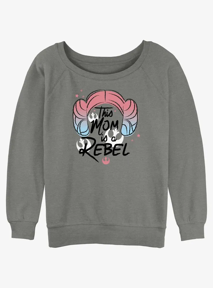 Disney Star Wars Leia Rebel Mom Womens Slouchy Sweatshirt