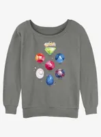 Steven Universe Watercolor Gemstones Womens Slouchy Sweatshirt