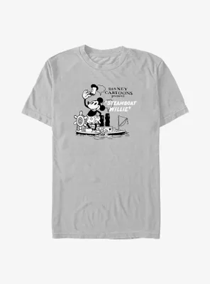 Disney100 Mickey Mouse Steamboat Willie Cartoon T-Shirt
