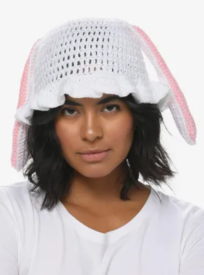 Bunny Ears Ruffle Knit Bucket Hat