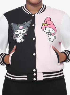 My Melody & Kuromi Split Girls Varsity Jacket Plus