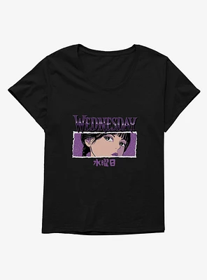 Wednesday Anime Glare Girls T-Shirt Plus