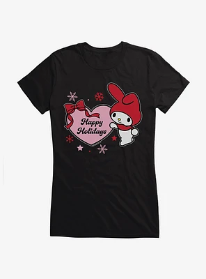 My Melody Happy Holidays Heart Girls T-Shirt