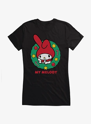 My Melody Happy Holidays Christmas Wreath Girls T-Shirt