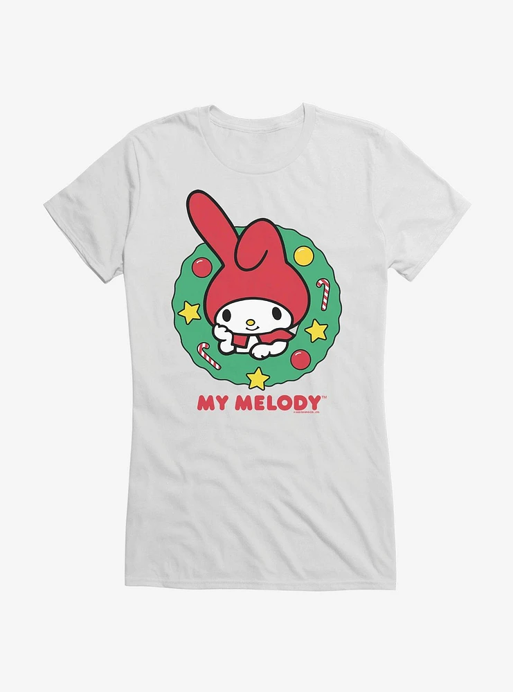 My Melody Happy Holidays Christmas Wreath Girls T-Shirt