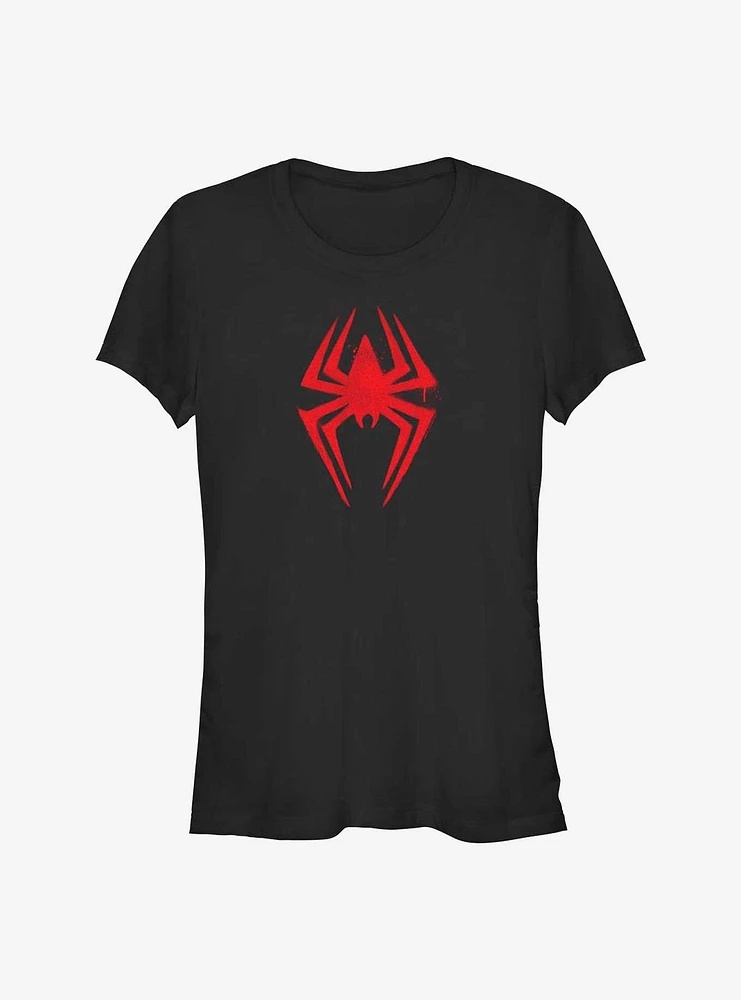 Marvel Spider-Man: Across The Spider-Verse Alternate Miles Morales Logo Girls T-Shirt