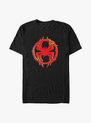 Marvel Spider-Man: Across The Spider-Verse Glitchy Miles Morales Logo T-Shirt