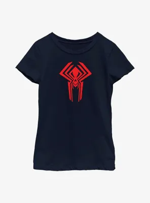 Marvel Spider-Man: Across The Spider-Verse Miguel O'Hara 2099 Logo Youth Girls T-Shirt