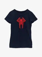 Marvel Spider-Man: Across The Spider-Verse Miguel O'Hara 2099 Logo Youth Girls T-Shirt