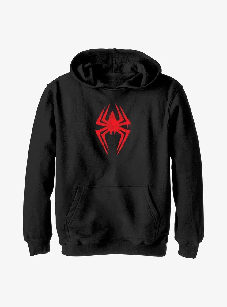 Marvel Spider-Man: Across The Spider-Verse Alternate Miles Morales Logo Youth Hoodie