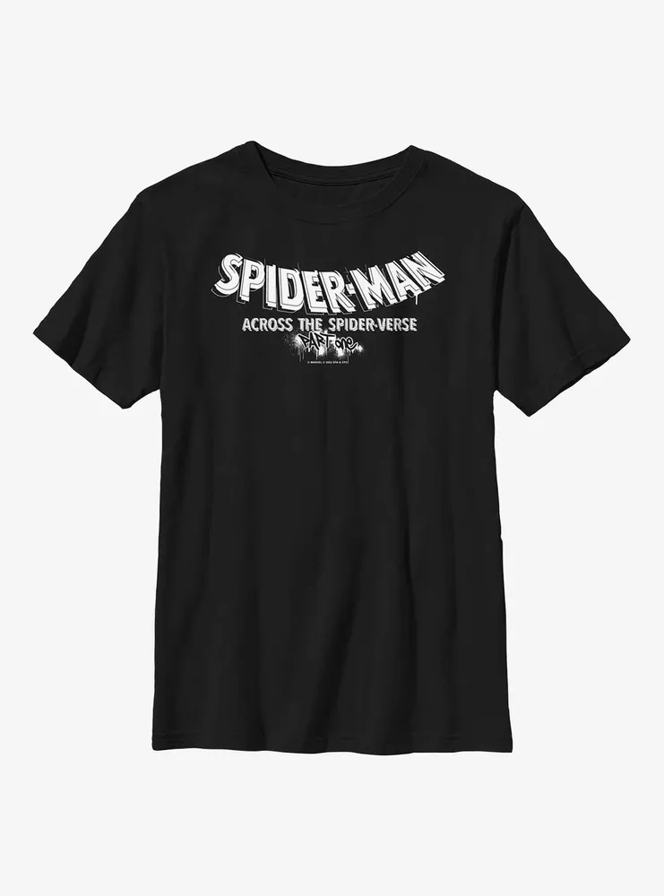 Marvel Spider-Man: Across The Spider-Verse Part One Logo Youth T-Shirt