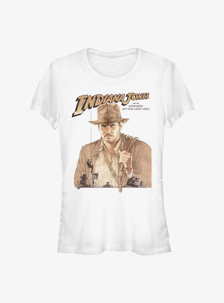 Indiana Jones and the Raiders of Lost Ark Archaeologist Portrait Girls T-Shirt