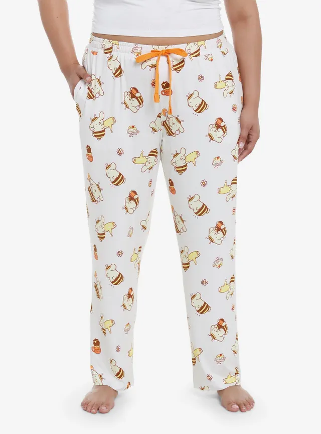 Orange Pumpkin Girls Fuzzy Pajama Pants