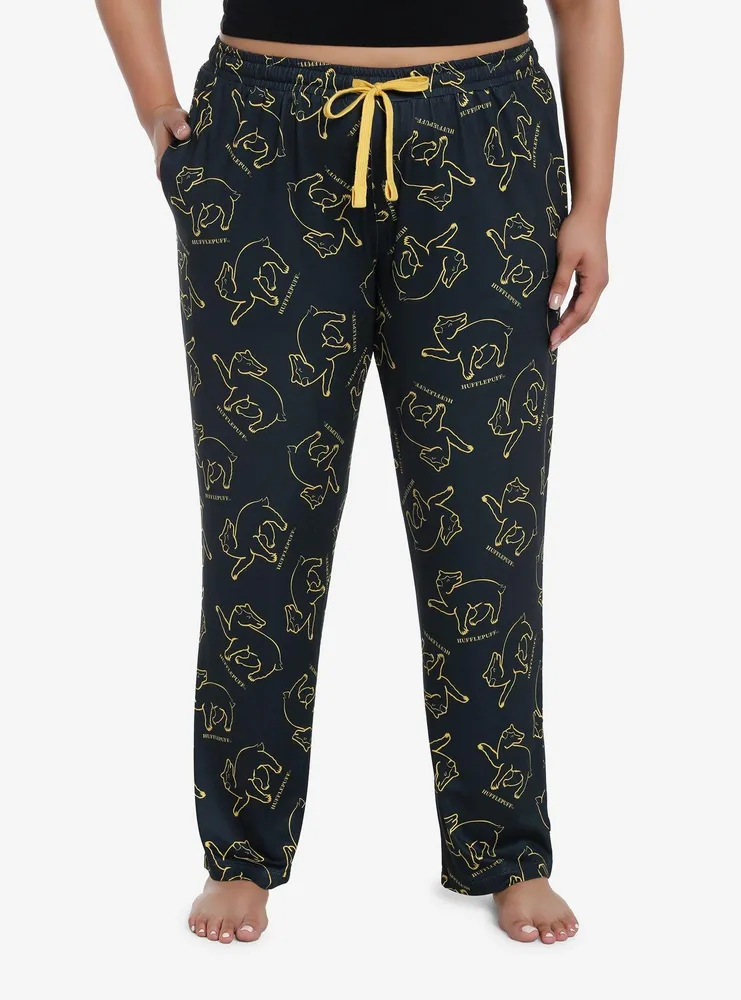 Harry Potter Hufflepuff Mascot Girls Pajama Pants Plus