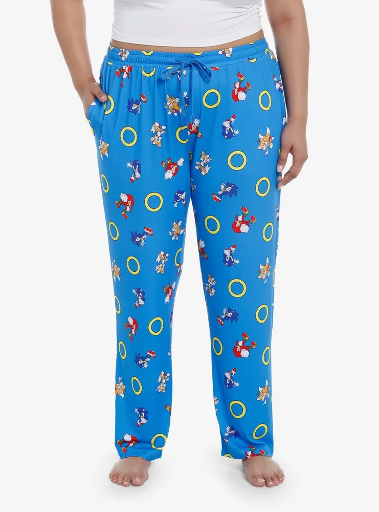Hot Topic Sonic The Hedgehog Character Rings Pajama Pants Plus