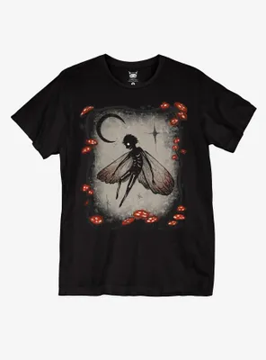 Mushroom Skeleton Fairy Boyfriend Fit Girls T-Shirt By Guild Of Calamity