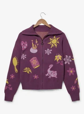 Disney Tangled Icons Zippered Women's Sweater - BoxLunch Exclusive