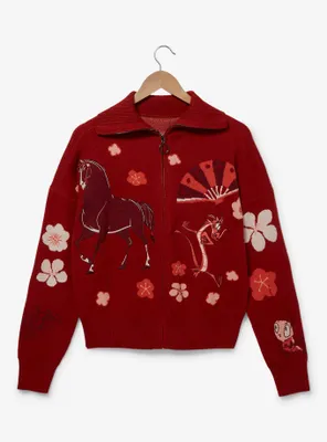 Disney Mulan Icons Zippered Women's Sweater - BoxLunch Exclusive
