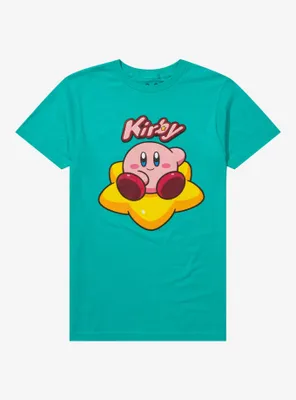 Kirby Warp Star Teal Boyfriend Fit Girls T-Shirt