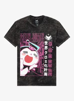Kuromi's Pretty Journey Dark Wash Boyfriend Fit Girls T-Shirt