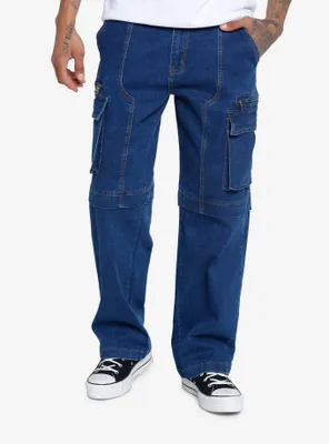 Indigo Blue Denim Cargo Pants