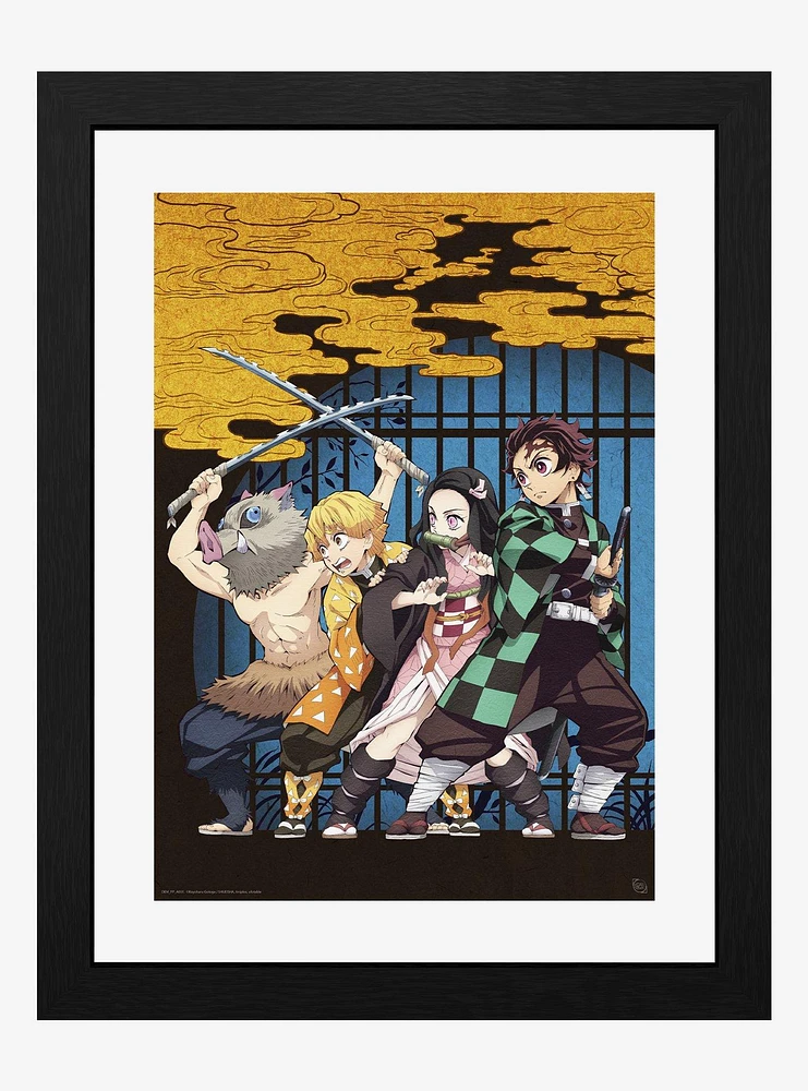 Demon Slayer: Kimetsu No Yaiba Key Art Framed Poster