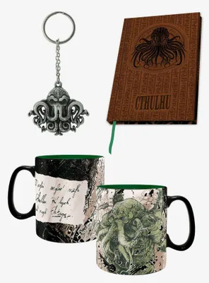 Cthulhu Mug, Notebook, and Keychain Set