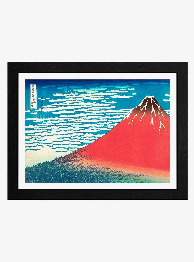 Hokusai Red Fiji Framed Poster