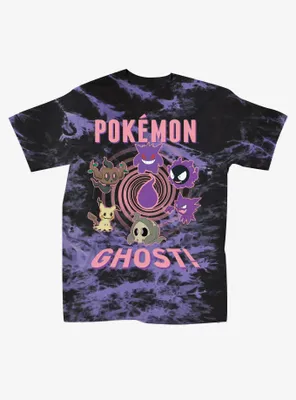Pokemon Ghost-Type Tie Dye Boyfriend Fit Girls T-Shirt