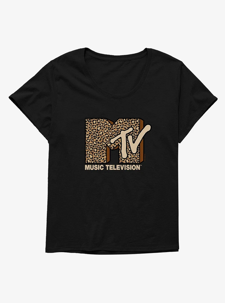 MTV Leopard Logo Girls T-Shirt Plus
